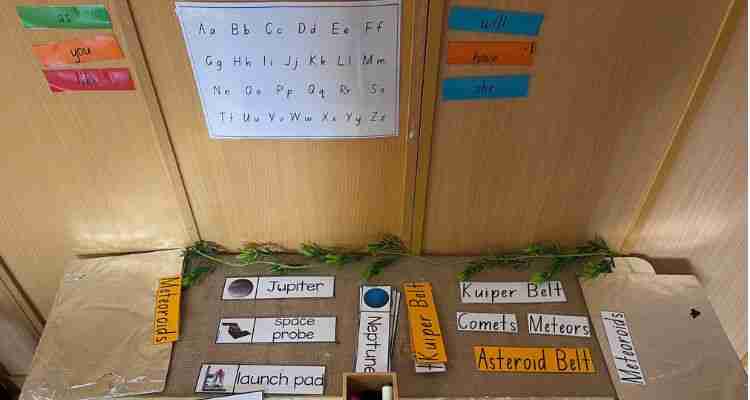 sight word table at kiddie garden preschool
