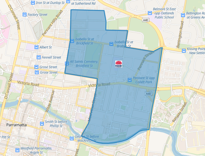 parramatta east public school catchment area map